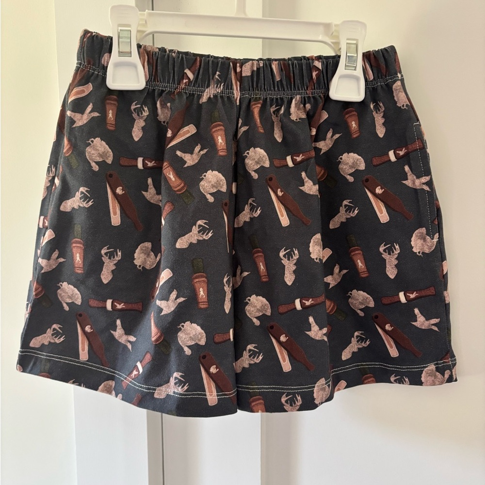 Oaks Apparel Co Kids Patterned Shorts - Hunting Gray and Brown Size 6